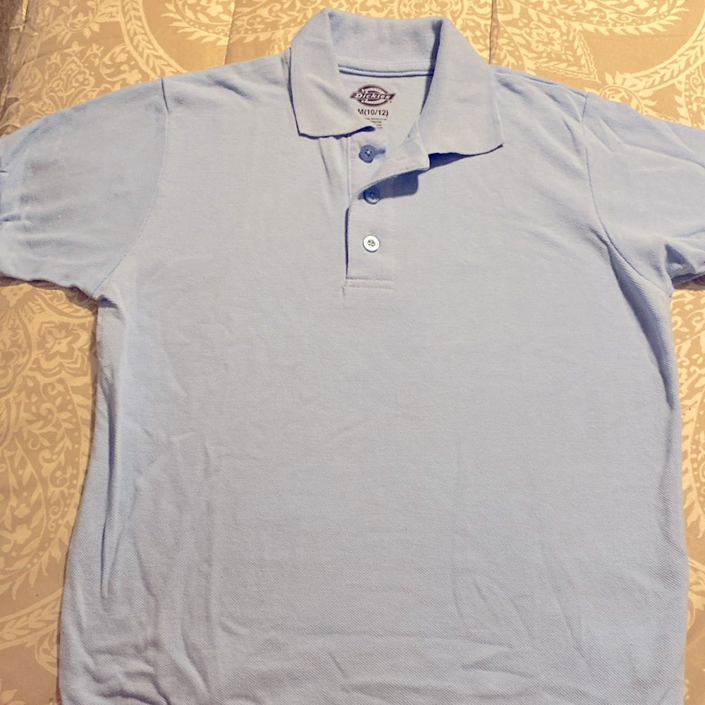 Dickies medium 10/12 blue polo shirt sleeve shirt like new worn once boys